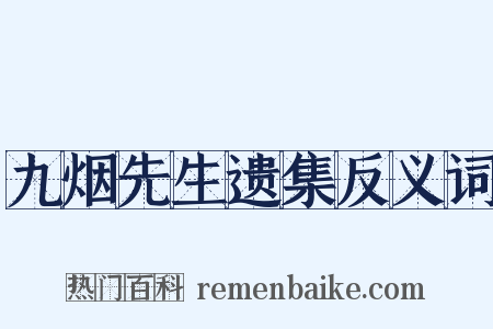 九烟先生遗集反义词是什么意思的图片
